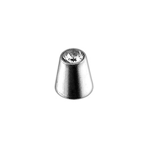 Einzelner Piercing-Kegel mit Wei&szlig;em Strass