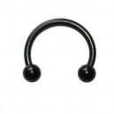 Tragus- / Septum-Piercing Bioplast Blackline Schwarz Kugeln