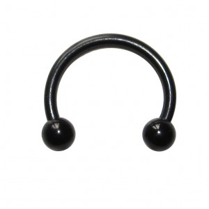 Tragus- / Septum-Piercing Bioplast Blackline Schwarz Kugeln