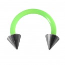 Ohr- / Tragus-Piercing Flexibel Grün Zwei Sptizen Stahl 316L