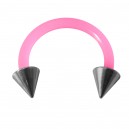 Ohr- / Tragus-Piercing Flexibel Rosa Zwei Sptizen Stahl 316L