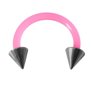 Ohr- / Tragus-Piercing Flexibel Rosa Zwei Sptizen Stahl 316L
