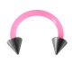 Pink Flexi Tragus/Earlob Ring w/ Two 316L Steel Spikes