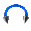 Ohr- / Tragus-Piercing Flexibel Dunkelblau Zwei Sptizen Stahl 316L