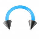 Ohr- / Tragus-Piercing Flexibel Hellblau Zwei Sptizen Stahl 316L