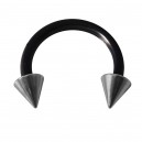 Ohr- / Tragus-Piercing Flexibel Schwarz Zwei Sptizen Stahl 316L
