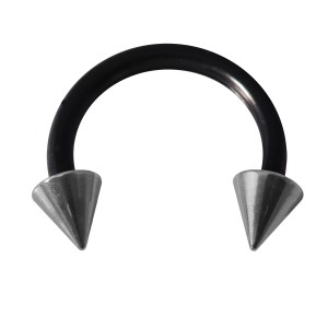 Ohr- / Tragus-Piercing Flexibel Schwarz Zwei Sptizen Stahl 316L