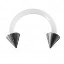 Ohr- / Tragus-Piercing Flexibel Weiß Zwei Sptizen Stahl 316L