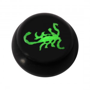 Boule pour Piercing Langue / Nombril Acrylique Noire Logo UV Scorpion