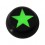 Kugel f&uuml;r Zungen- / Bauchnabelpiercing Acryl Schwarz Logo UV Stern