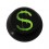 Kugel f&uuml;r Zungen- / Bauchnabelpiercing Acryl Schwarz Logo UV Dollar