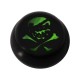 Kugel für Piercing Zunge / Bauchnabel Acryl Schwarz Logo UV Pirat