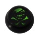 Kugel f&uuml;r Zungen- / Bauchnabelpiercing Acryl Schwarz Logo UV Pirat