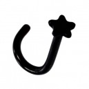 Blackline 316L Surgical Steel Nose Screw Stud Ring with Flat Star