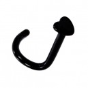 Blackline 316L Surgical Steel Nose Screw Stud Ring with Flat Heart