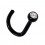 Normal Blackline 316L Surgical Steel Nose Screw with White Strass Ball