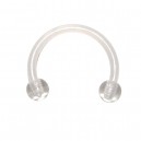 Tragus- / Septum-Piercing Bioplast Wei&szlig; Kugeln