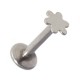 316L Steel Push-Fit Labret/Lip Bar Stud Ring with Flat Flower