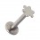 Lippen- / Labret-Piercing Push-Fit Stahl 316L Blume Flach