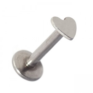 Lippen- / Labret-Piercing Push-Fit Stahl 316L Hertz Flach
