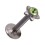 Tragus- / Labret-Piercing Push-Fit Stahl 316L Strassstein Stern Hellgr&uuml;n