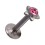 Piercing Labret / Tragus Push-Fit Stahl 316L Strassstein Stern Rosa