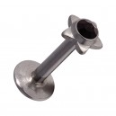 Tragus- / Labret-Piercing Push-Fit Stahl 316L Strassstein Stern Schwarz