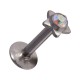 Tragus- / Labret-Piercing Push-Fit Stahl 316L Strassstein Stern Mehrfarbig