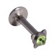 Lippen- / Labret-Piercing Push-Fit Stahl 316L Strassstein Schmetterling Hellgrün