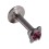 Lippen- / Labret-Piercing Push-Fit Stahl 316L Strassstein Schmetterling Lila