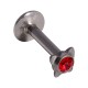 Lippen- / Labret-Piercing Push-Fit Stahl 316L Strassstein Schmetterling Rot