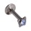 Lippen- / Labret-Piercing Push-Fit Stahl 316L Strassstein Schmetterling Hellblau