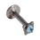 Lippen- / Labret-Piercing Push-Fit Stahl 316L Strassstein Schmetterling T&uuml;rkis