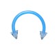 Tragus- / Septum-Piercing Bioplast Hellblau Spitzen