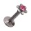 Piercing Lippe / Labret Push-Fit Stahl 316L Blume Strassstein Rosa