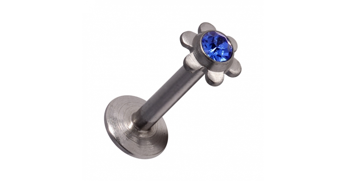 Piercing Labret/tragus Bioflexible - Tige 1,2 X 8 Mm, Strass Bleu Aqua 2 Mm | Pour Lèvre, Medusa, Madonna, Contour - 9