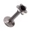 Piercing Lippe / Labret Push-Fit Stahl 316L Blume Strassstein Schwarz
