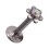Labret- / Lippenpiercing Push-Fit Stahl 316L Blume Strassstein Mehrfarbig