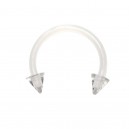 Tragus- / Septum-Piercing Bioplast Wei&szlig; Spitzen