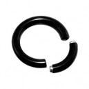2.0-2.5mm/12-10G 316L Steel Blackline Big Black Segment Ring