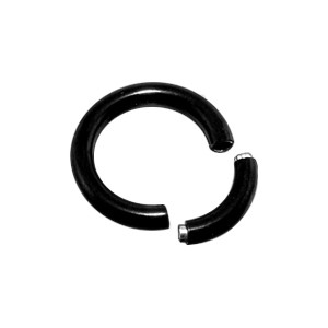 Dickes Segment-Ring Piercing Stahl 316L Blackline Schwarz 2.0-2.5 mm / 12-10 G