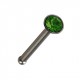 Nez Pin Droit Acier Chirurgical Strass Vert Foncé