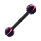 Piercing Lengua Bioflex Estrella Rosa / Negro con Barra Negro