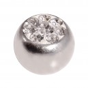 Einzelne Piercing-Kugel Kristall Strass Wei&szlig;