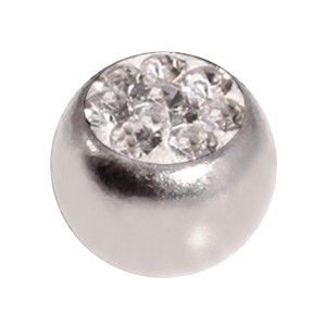 Only Piercing Replacement Ball w/ White Strass Crystals
