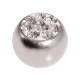Einzelne Piercing-Kugel Kristall Strass Weiß