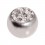Nur Piercing Kugel Kristall Strass Weiß