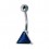 Piercing Nombril Argent Massif 925 Strass Triangle Bleu Foncé