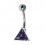 Purple Triangle Strass 925 Sterling Silver Belly Ring