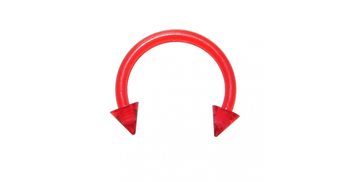 Red Bioplast Tragus Septum Ring W Spikes